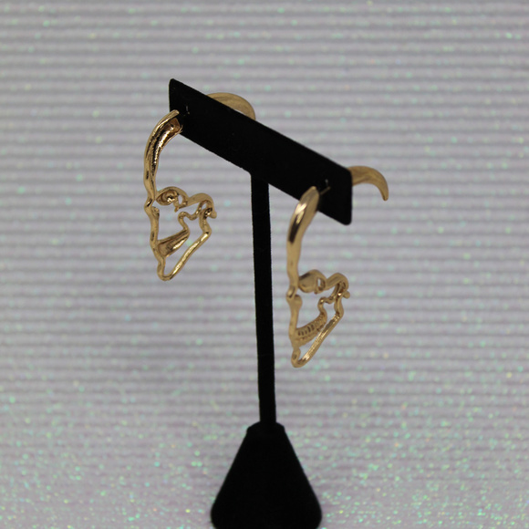 Gold Skull/Skeleton Silouhette Earrings - Picture 2 of 3